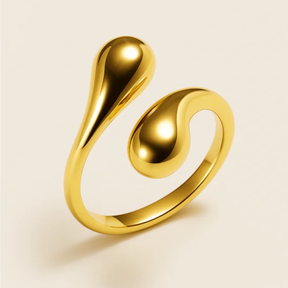 BRAND NEW Cascara Ring 316L Stainless Steel 14K Gold PVD SIZE 7